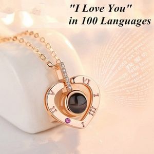 Projection Pendant Necklace Languages I Love You